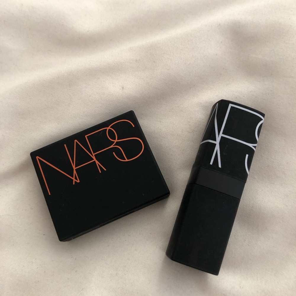 NARS bundle- laguna bronzer, jungle red lipstick
